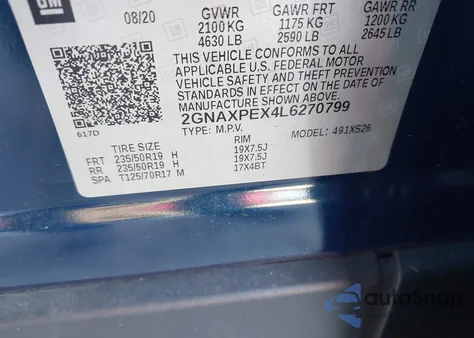 2020 Chevrolet Equinox Fwd Premier 2.0L Turbo from USA, damaged, VIN 2GNAXPEX4L6270799